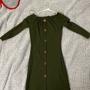 olive green midi dress